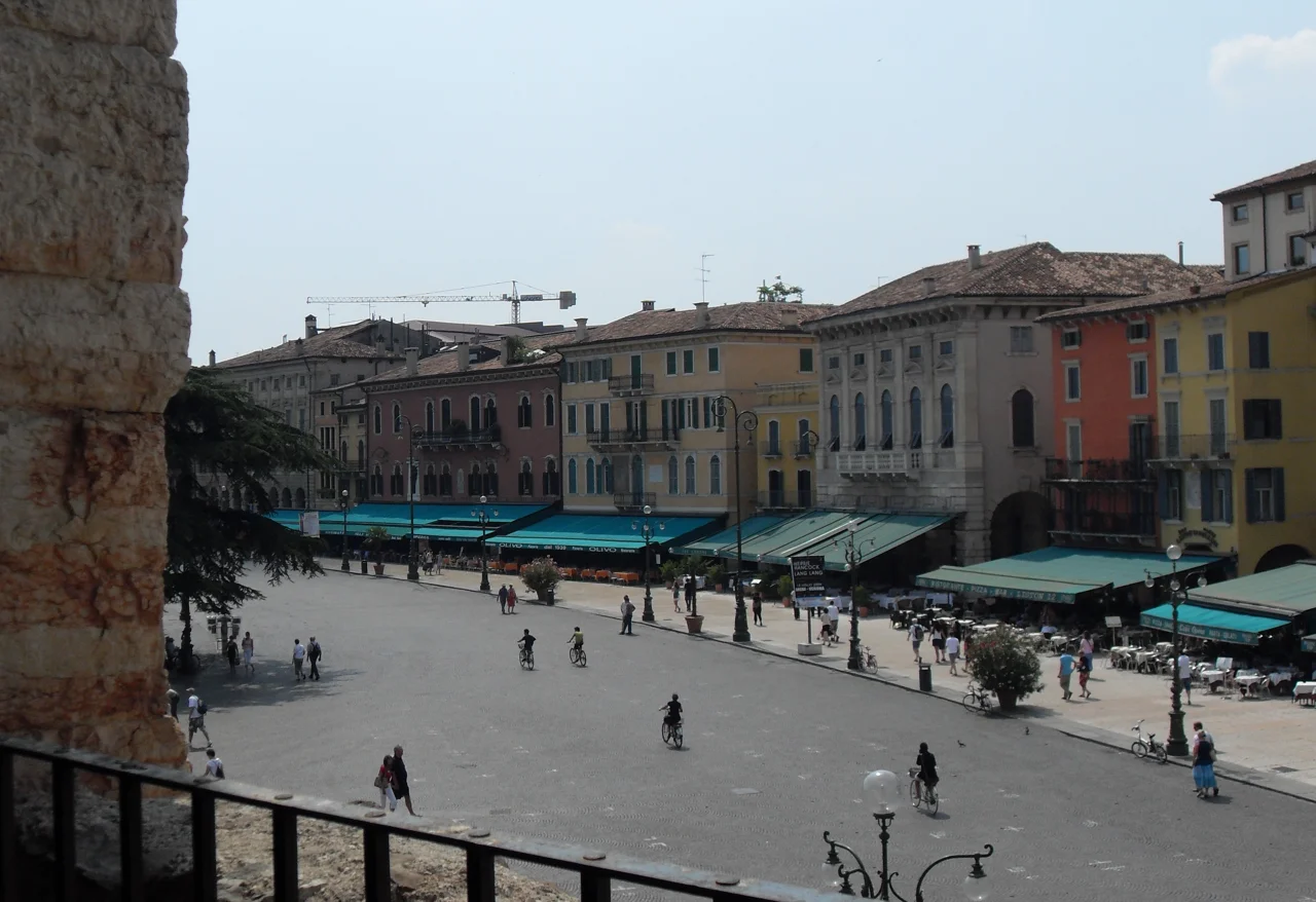 Piazza Bra in Verona, viewed from the Arena