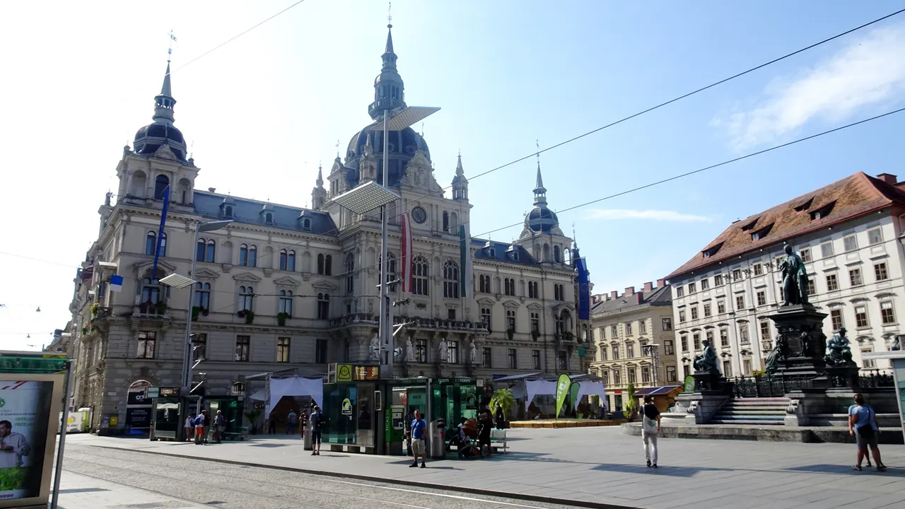 Hauptplatz and Rathaus in the historic centre of Graz