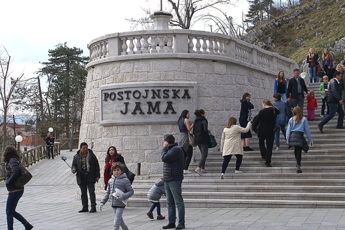 Visitor entrance complex at Postojna Cave Park