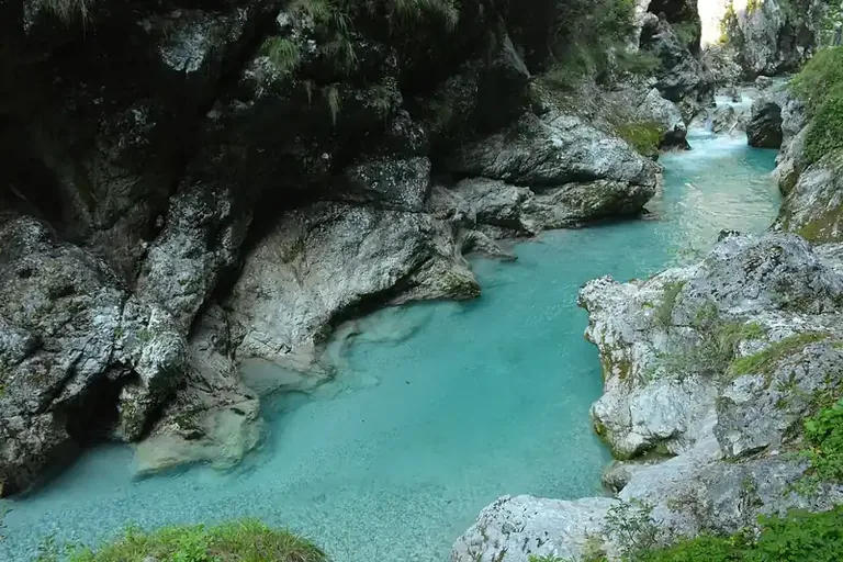 Tolmin Gorges in the Soča Valley near Tolmin, Slovenia