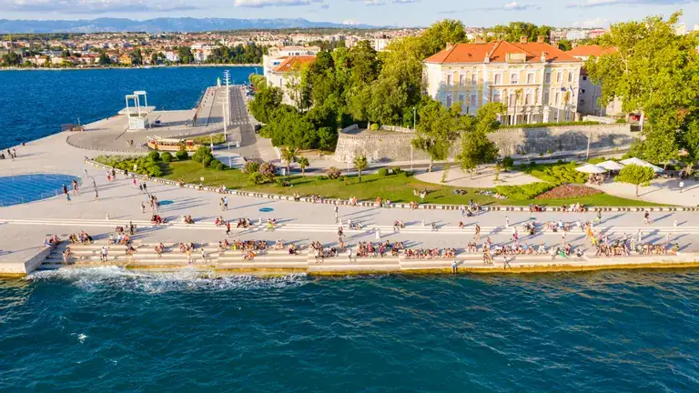 Sea Organ and waterfront on the Adriatic coast of Zadar