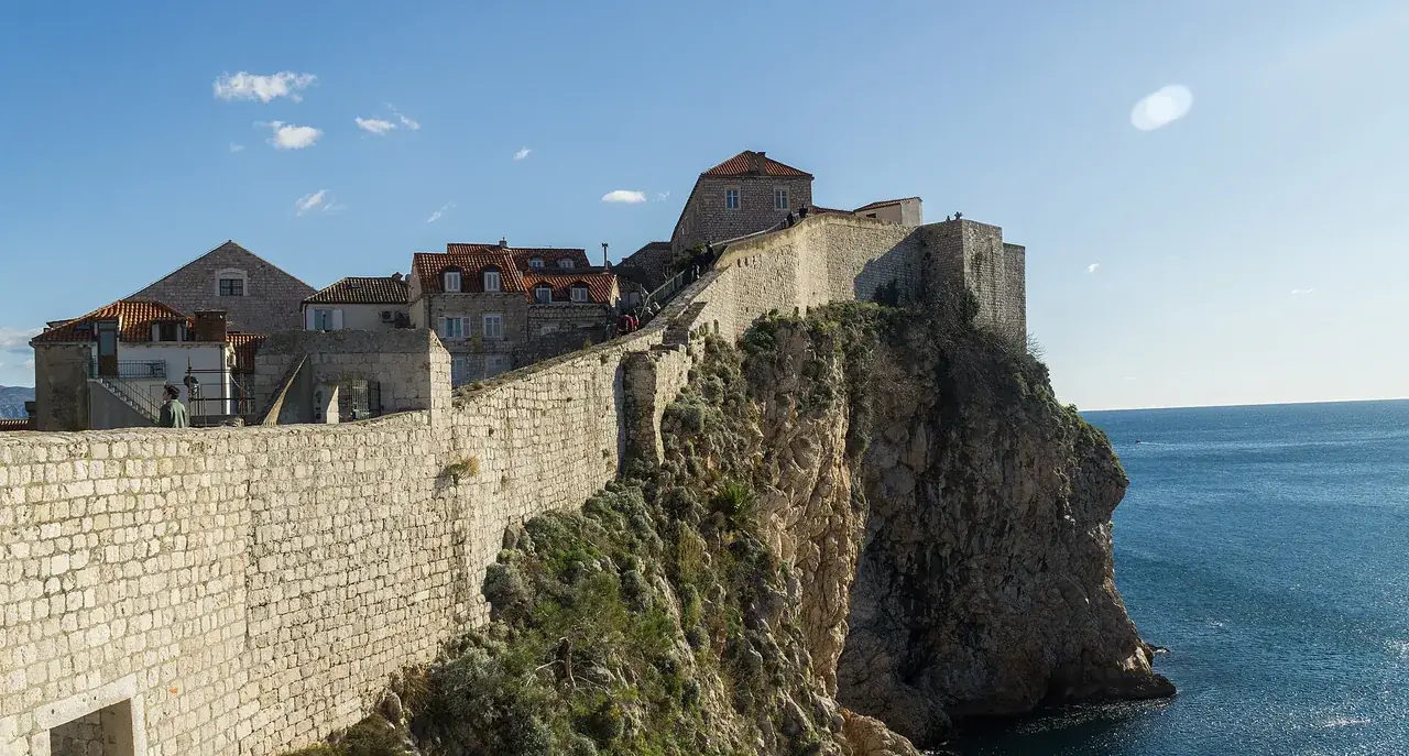 Dubrovnik city walls and the Adriatic Sea